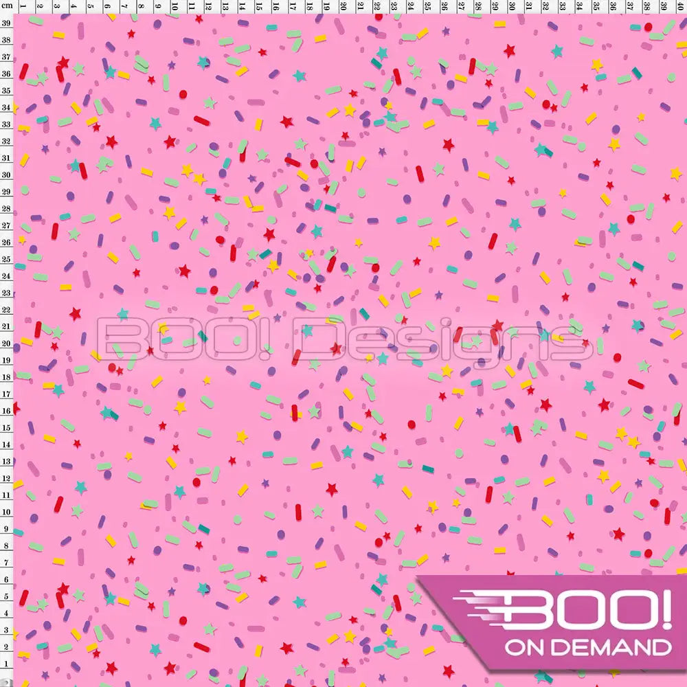Spandex Candy Sprinkles Pink Fabric