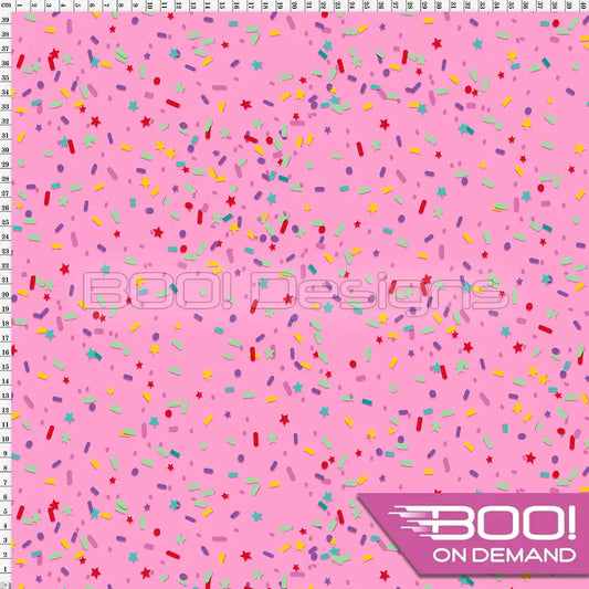 Spandex Candy Sprinkles Pink Fabric