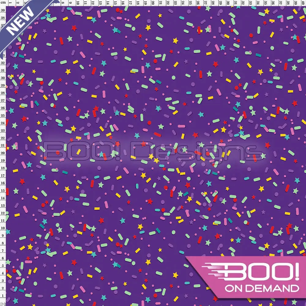 Spandex Candy Sprinkles Purple Fabric