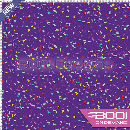 Spandex Candy Sprinkles Purple Fabric