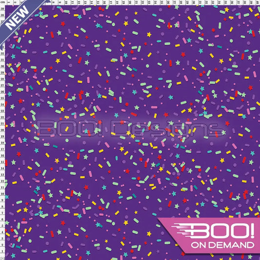 Spandex Candy Sprinkles Purple Fabric
