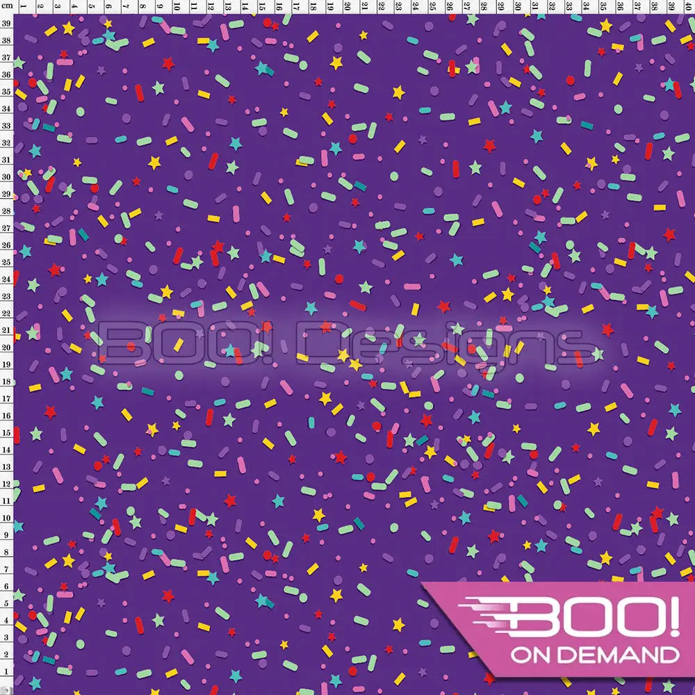 Spandex Candy Sprinkles Purple Fabric