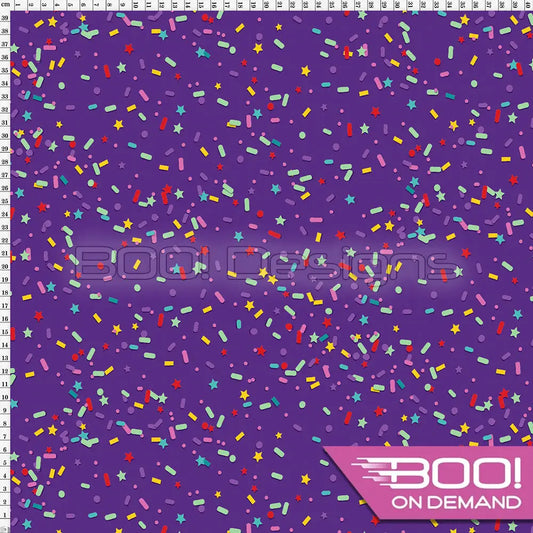 Spandex Candy Sprinkles Purple Fabric