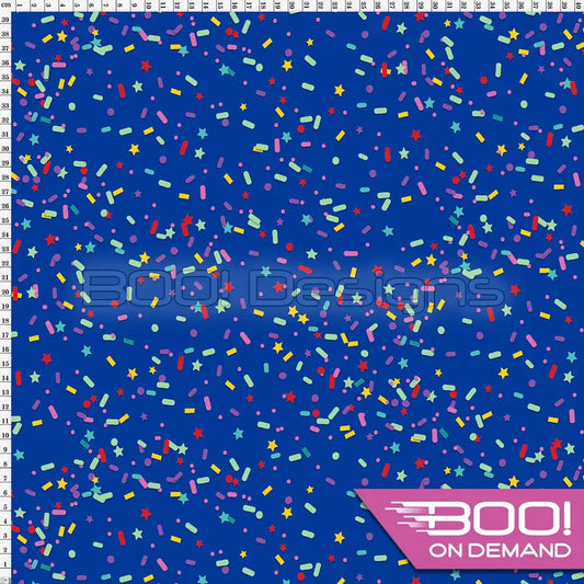 Spandex Candy Sprinkles Royal Fabric