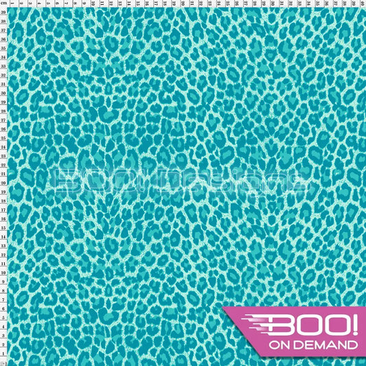 Spandex Cheetah Teal Fabric
