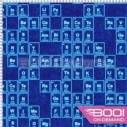Spandex Chemistry Blue Fabric