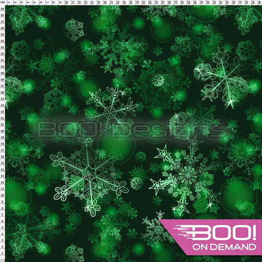 Spandex Christmas Wish Green Fabric
