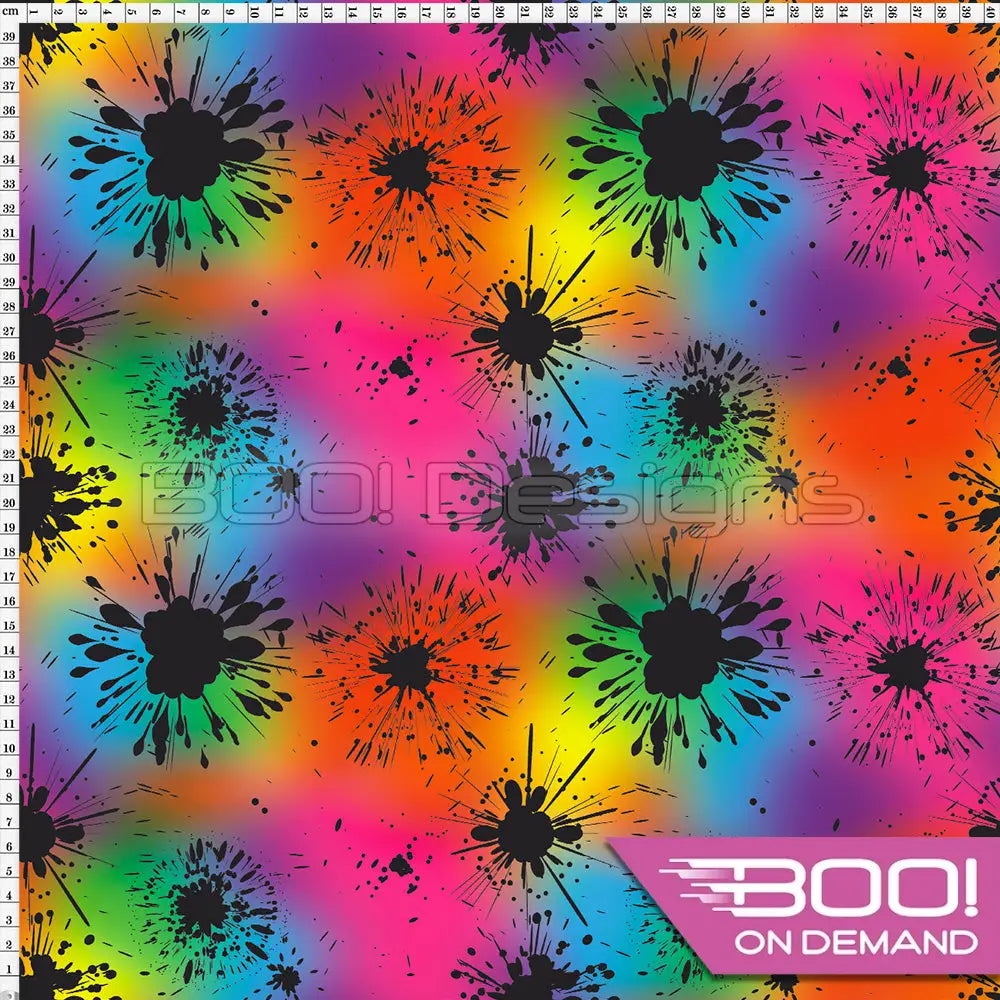 Spandex Crasher Black on Multi Fabric