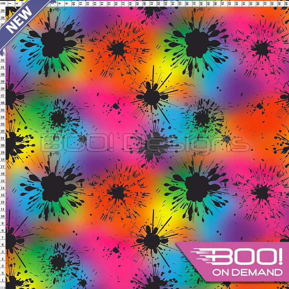 Spandex Crasher Black on Multi Fabric