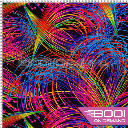 Spandex Crazy Straws Black Fabric