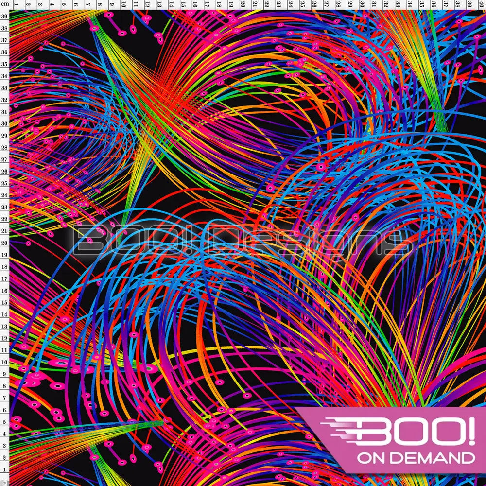 Spandex Crazy Straws Black Fabric