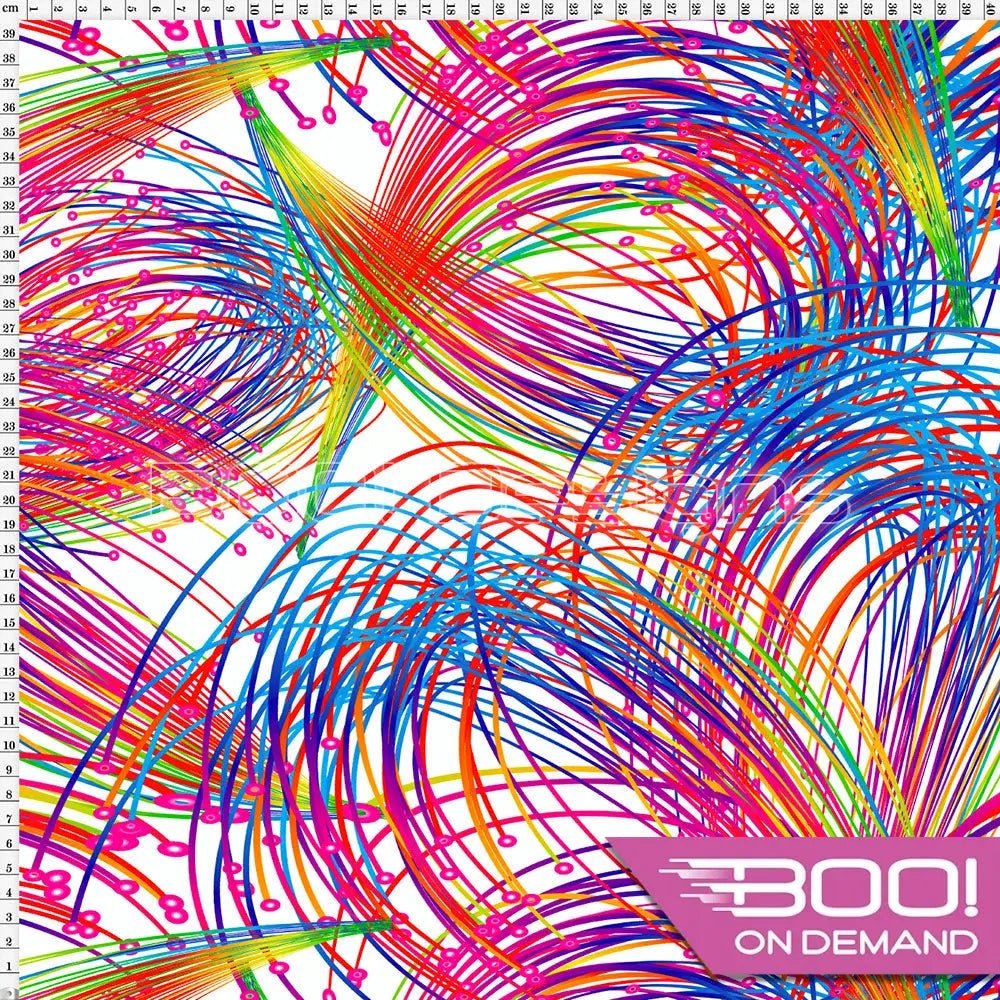 Spandex Crazy Straws White Fabric