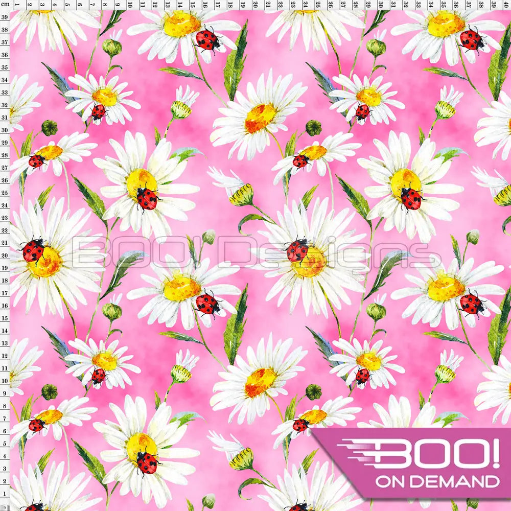 Spandex Daisybird Pink Fabric