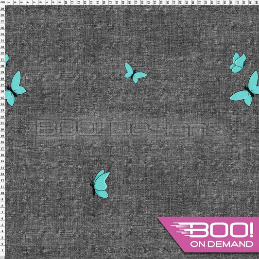 Spandex Dandy Bunny Butterflies Denim Fabric