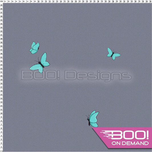 Spandex Dandy Bunny Butterflies Grey Fabric