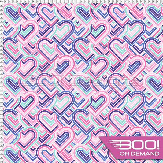 Spandex Devotion Hearts Pink Fabric