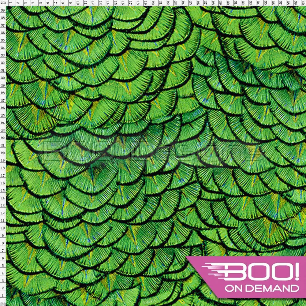 Spandex Dragon Scales Green - Fabric