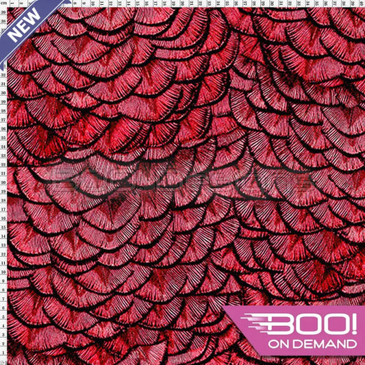 Spandex Dragon Scales Red - Fabric