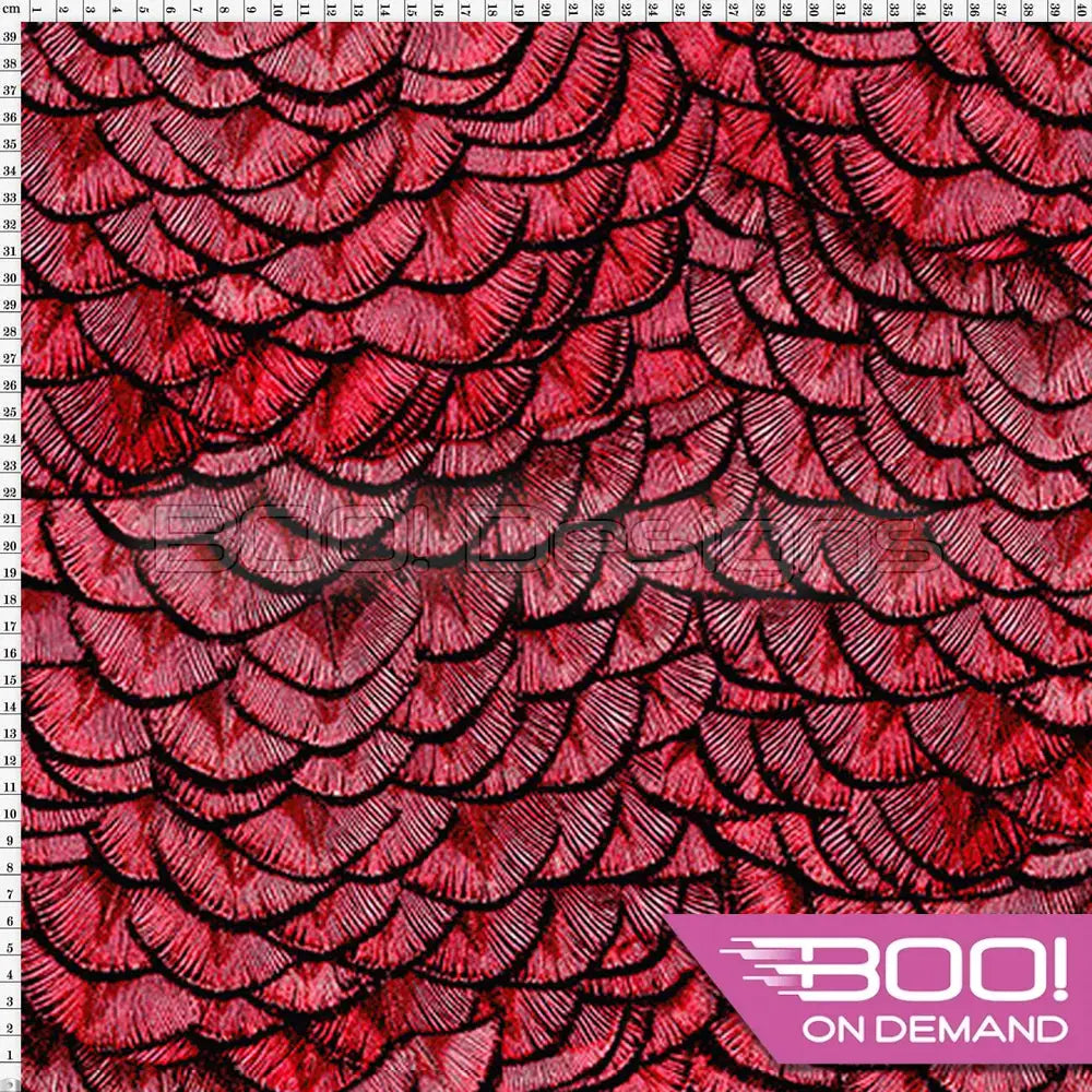 Spandex Dragon Scales Red - Fabric