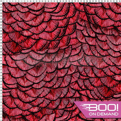Spandex Dragon Scales Red - Fabric