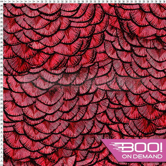 Spandex Dragon Scales Red - Fabric