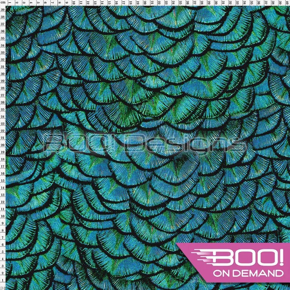 Spandex Dragon Scales Teal Fabric