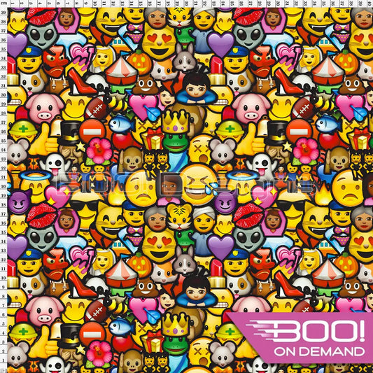 Spandex Emoji Friends Fabric
