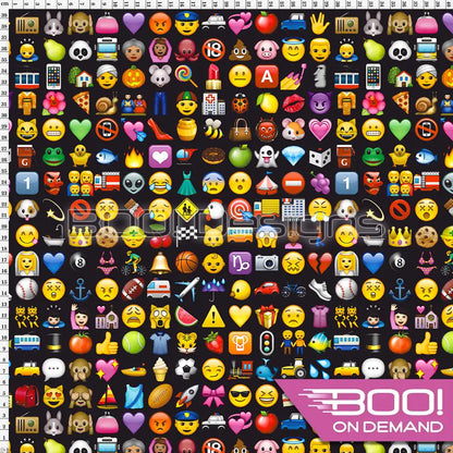 Spandex Emoji Grid Fabric