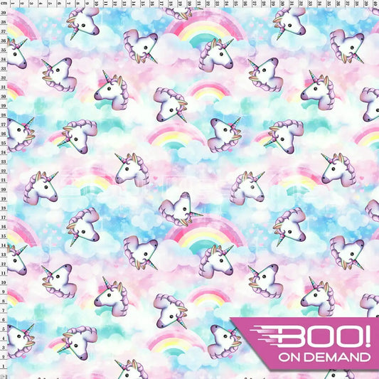Spandex Emoji Unicorns Fabric