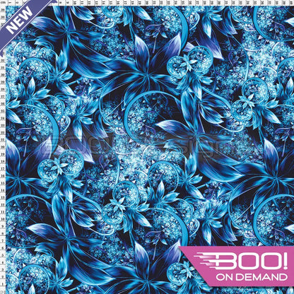 Spandex Enchanted Garden Blue Fabric