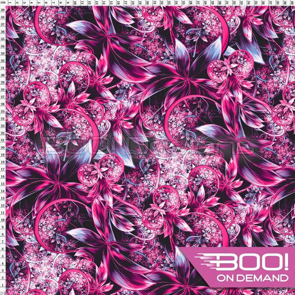 Spandex Enchanted Garden Pink Fabric
