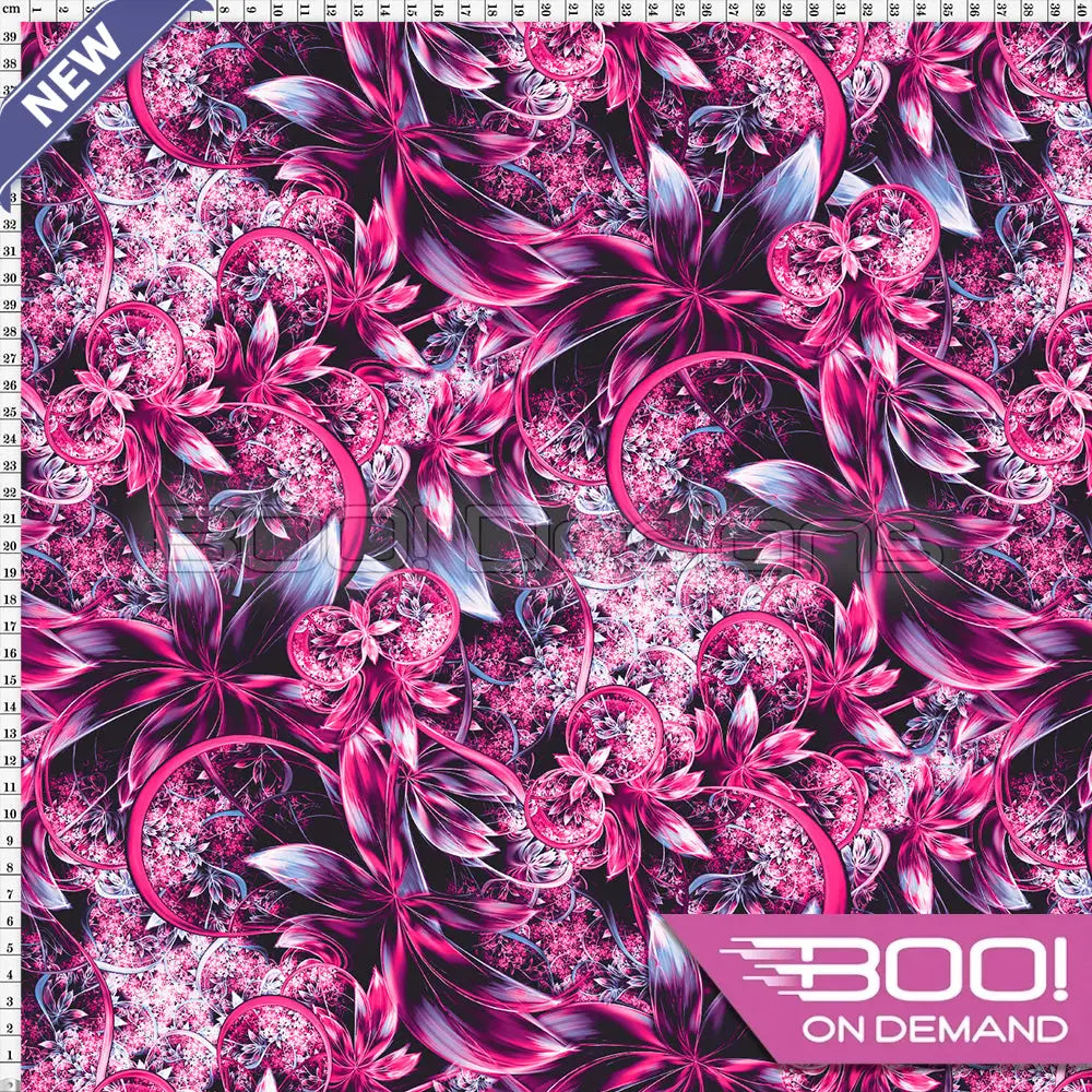 Spandex Enchanted Garden Pink Fabric