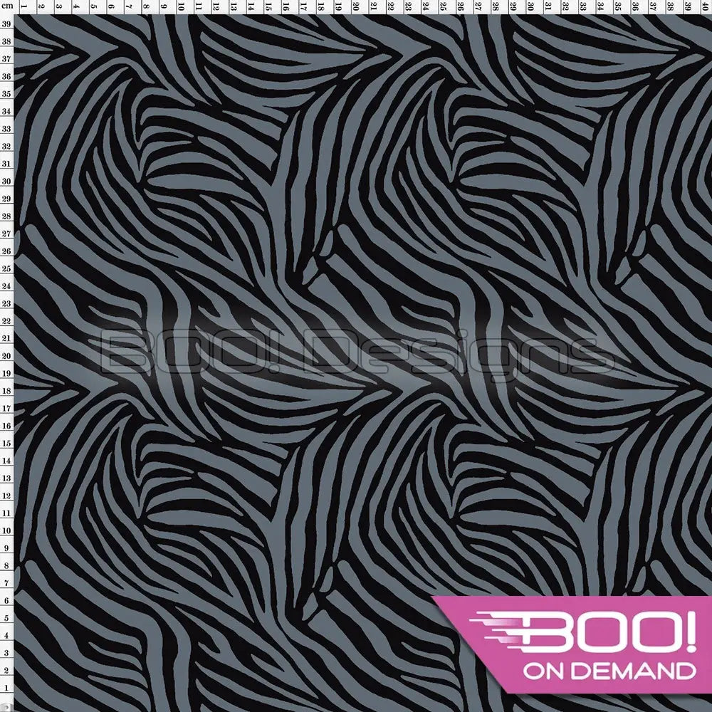 Spandex Equus Zebra Black Grey Fabric