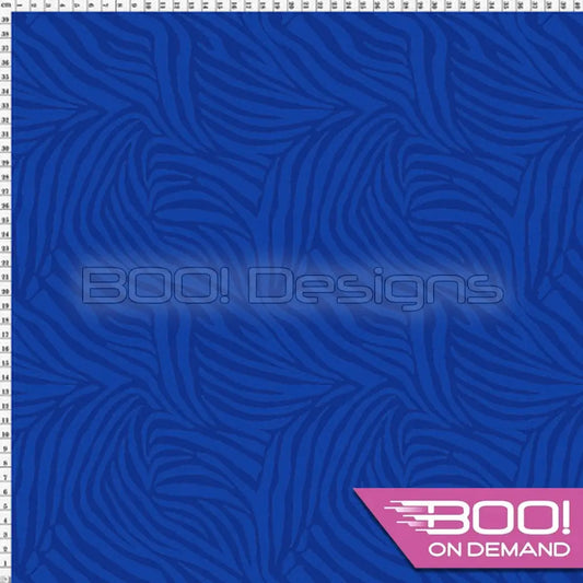 Spandex Equus Zebra Blue Fabric