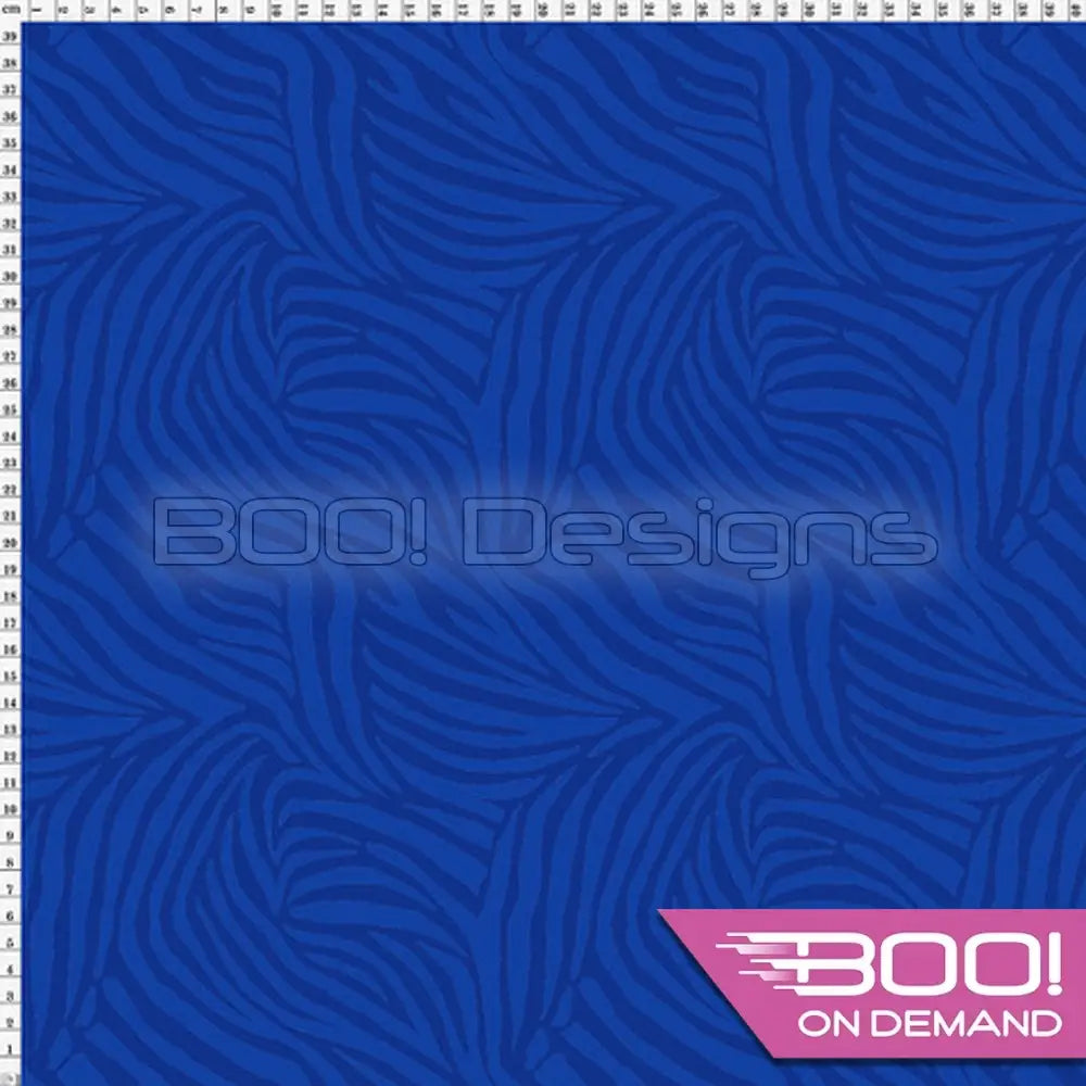 Spandex Equus Zebra Blue Fabric