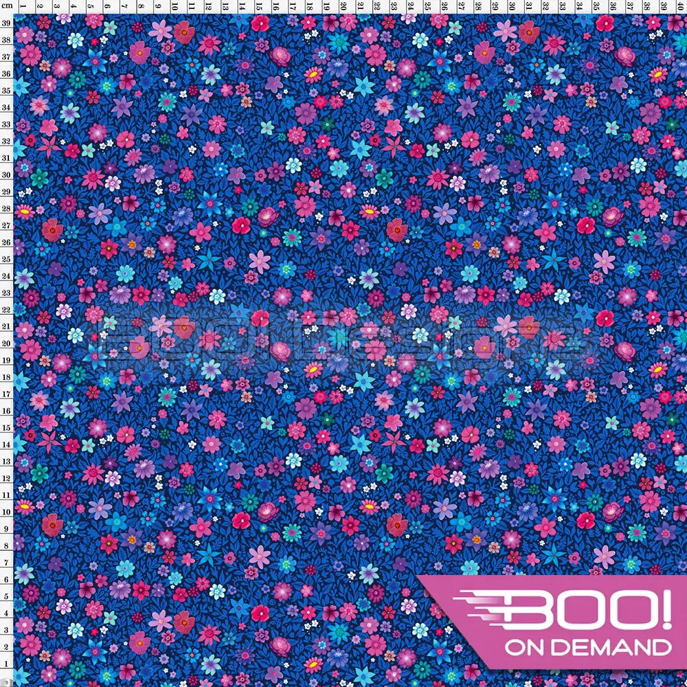 Spandex Fairy Ditsy Floral Blue Fabric