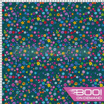 Spandex Fairy Ditsy Floral Green Fabric