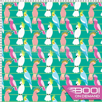 Spandex Flamin Galahs Mint Fabric
