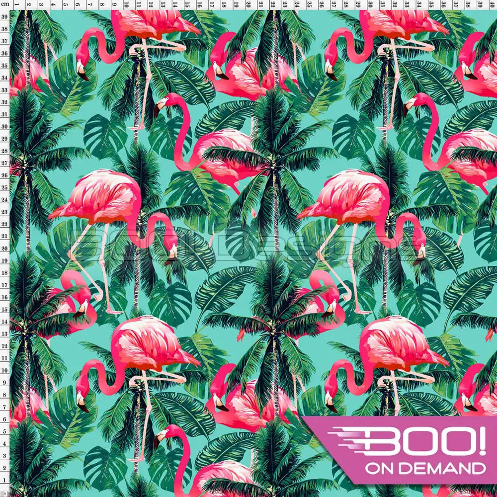 Spandex Flamingo Palms Fabric