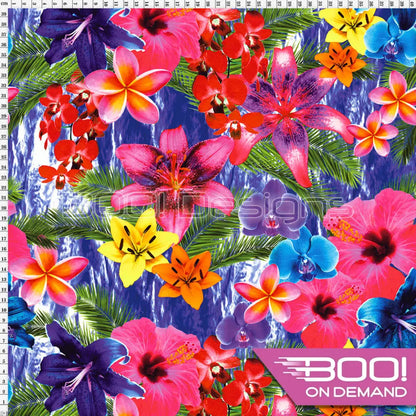 Spandex Floral Waterfall Fabric