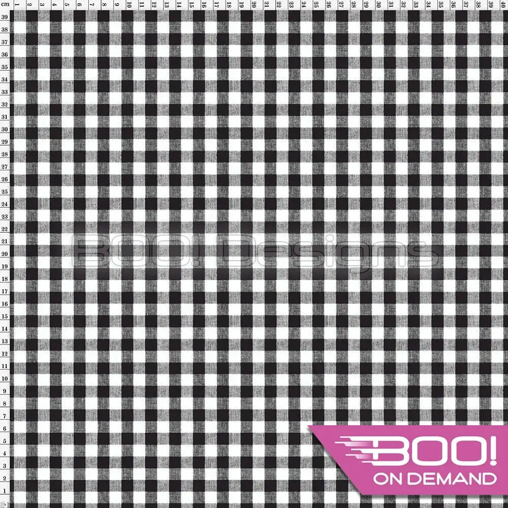 Spandex Gingham Black Fabric