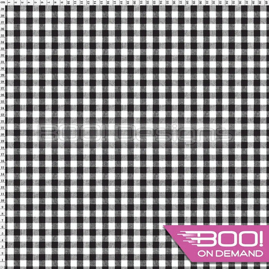 Spandex Gingham Black Fabric