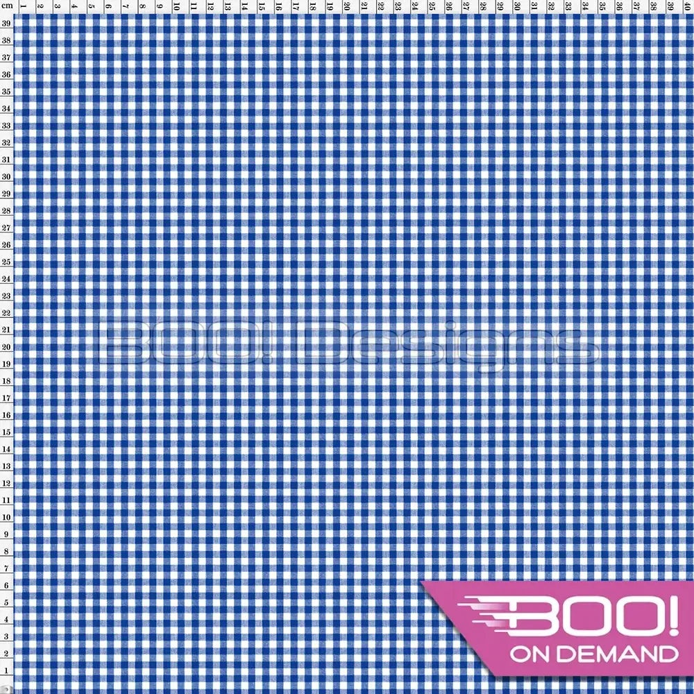 Spandex Gingham Blue Small Fabric