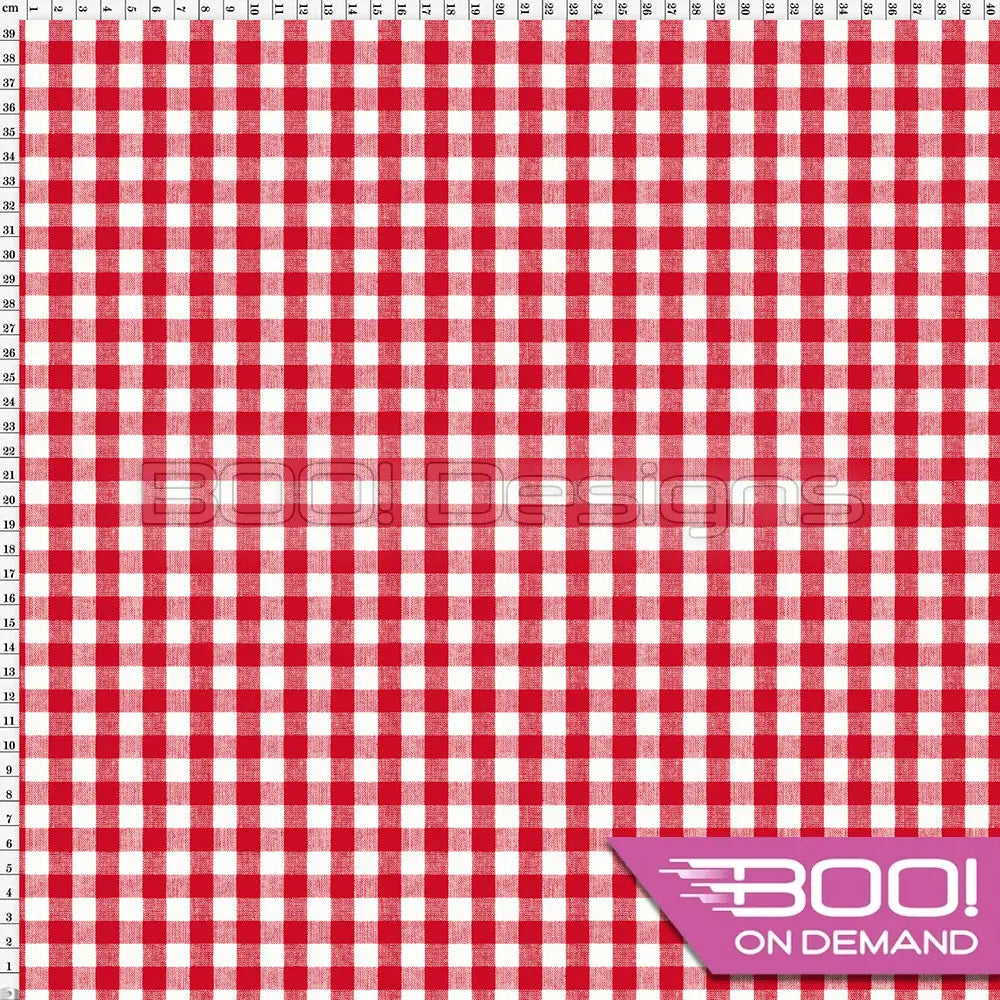 Spandex Gingham Crimson Fabric