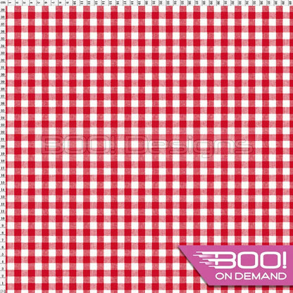 Spandex Gingham Crimson Fabric