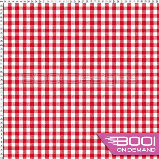 Spandex Gingham Crimson Fabric