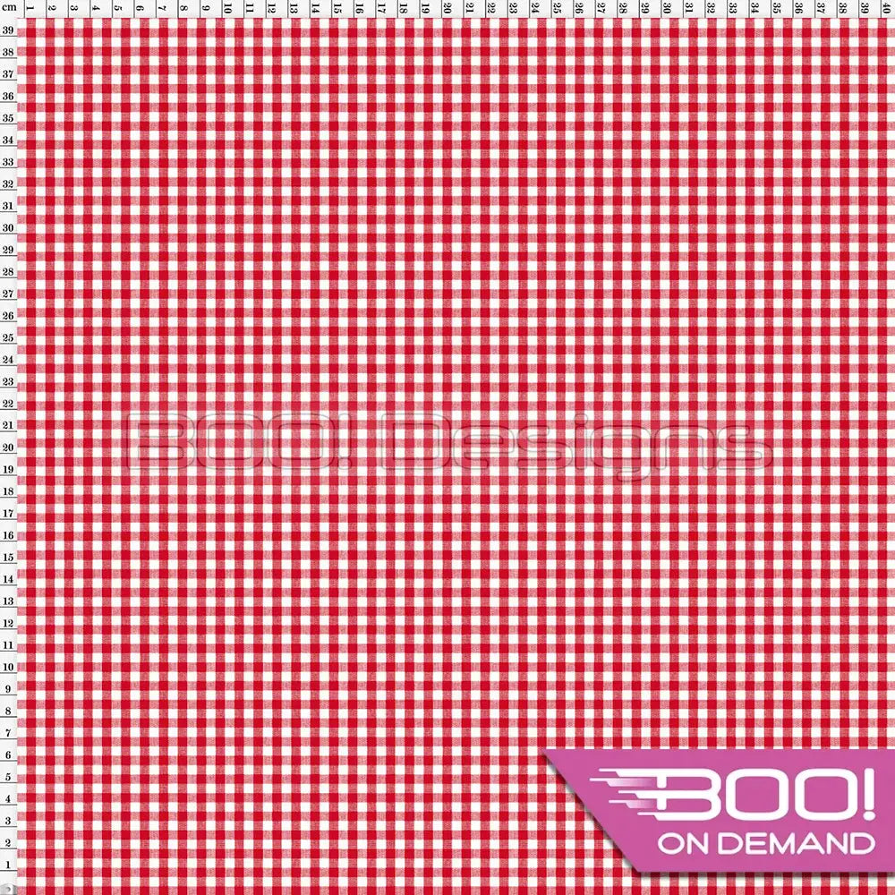 Spandex Gingham Crimson Small Fabric