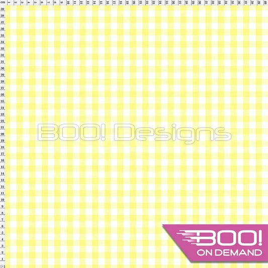 Spandex Gingham Lemon Fabric