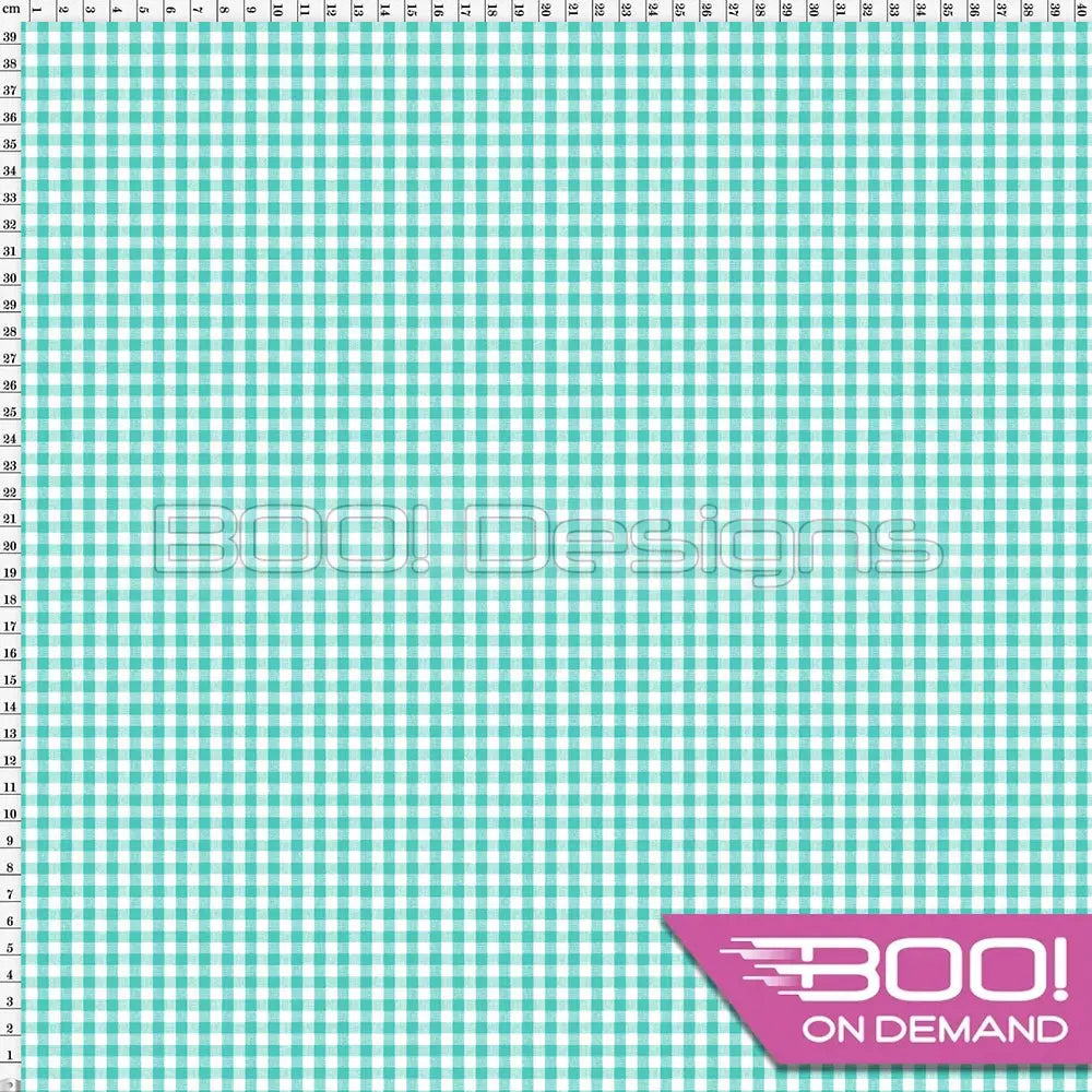 Spandex Gingham Teal Small Fabric