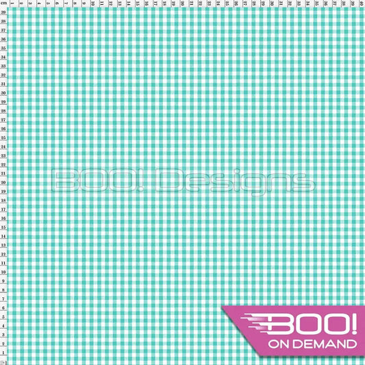 Spandex Gingham Teal Small Fabric